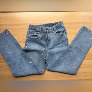 Cat & Jack Light Blue Jeans with Pink Embroidery